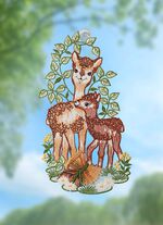 Fensterbild aus echter Plauener Spitze 