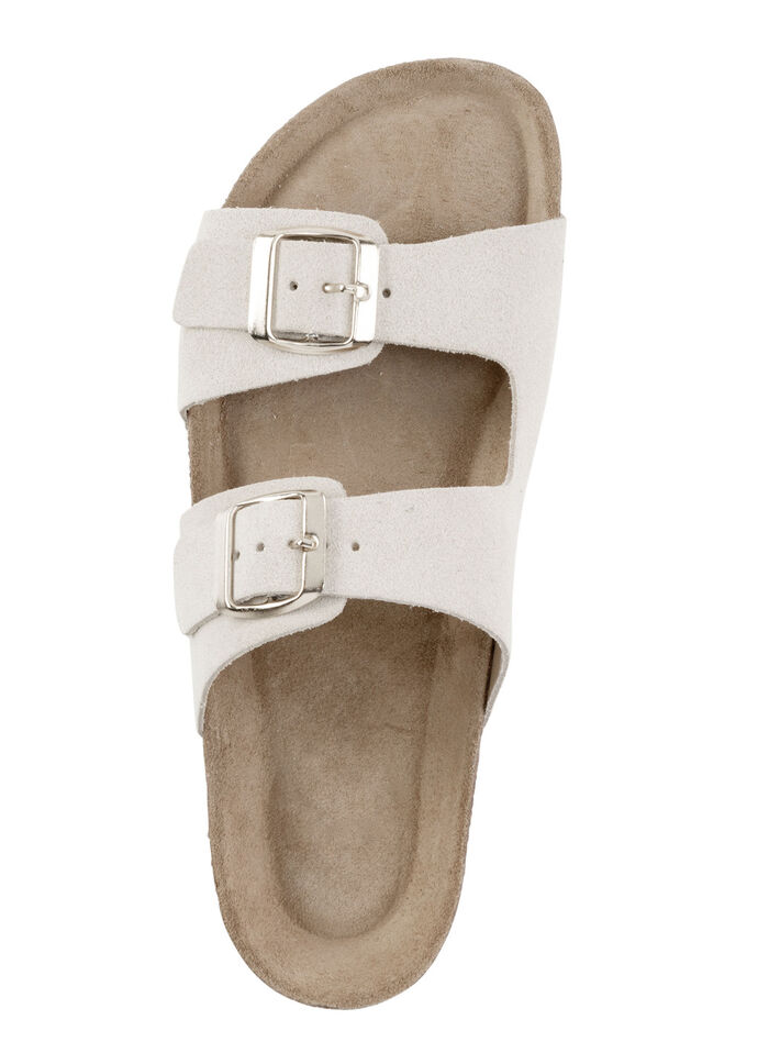 ELENA EDEN, bequeme Damen-Pantoletten, Weite H, aus Leder BEIGE