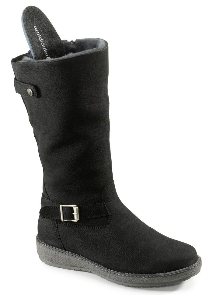 Waldl&auml;ufer, gef&uuml;tterte Damen-Stiefel, Winterschuhe, Weite H, mit Lammfell 