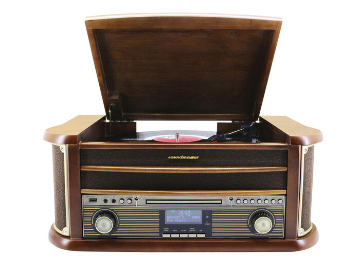DAB-Nostalgie-Stereoanlage im Echtholzgehäuse 
