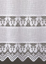 Kleinfenster-Store mit gezacktem Abschluss und Stangendurchzug 