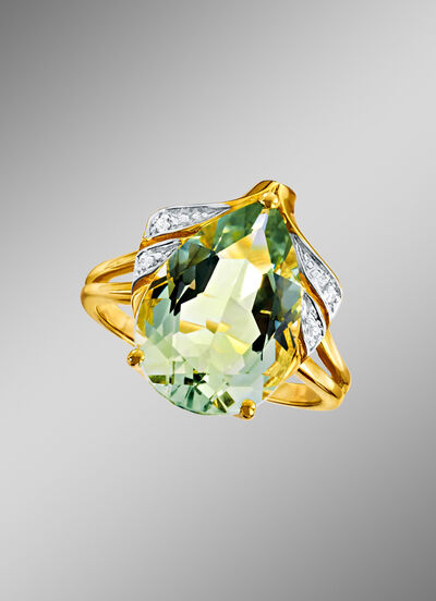 Damenring mit grünem Amethyst 