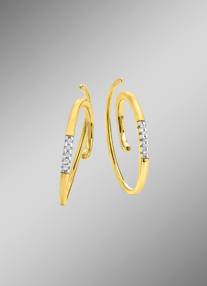 Modernes Design: Ohrhaken mit 10 Brillanten 