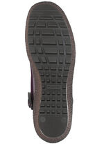 Bootie aus Nappaleder mit dekorativem Elastikeinsatz BURGUND-BLAU