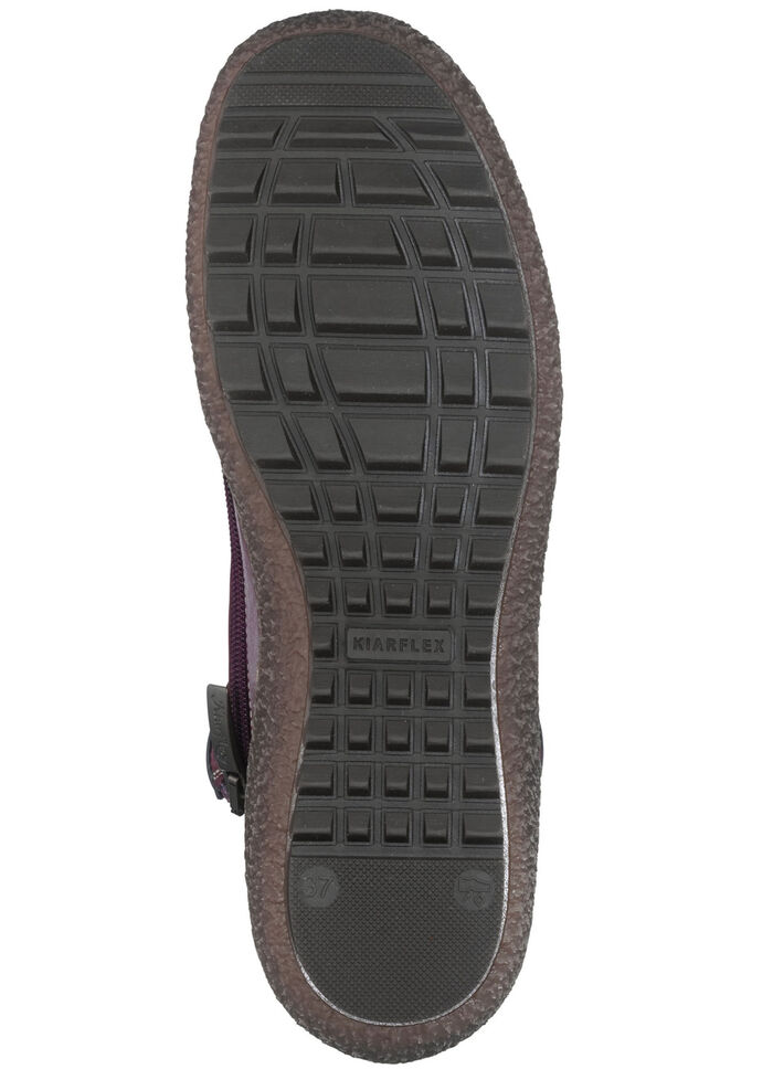 Bootie aus Nappaleder mit dekorativem Elastikeinsatz BURGUND-BLAU