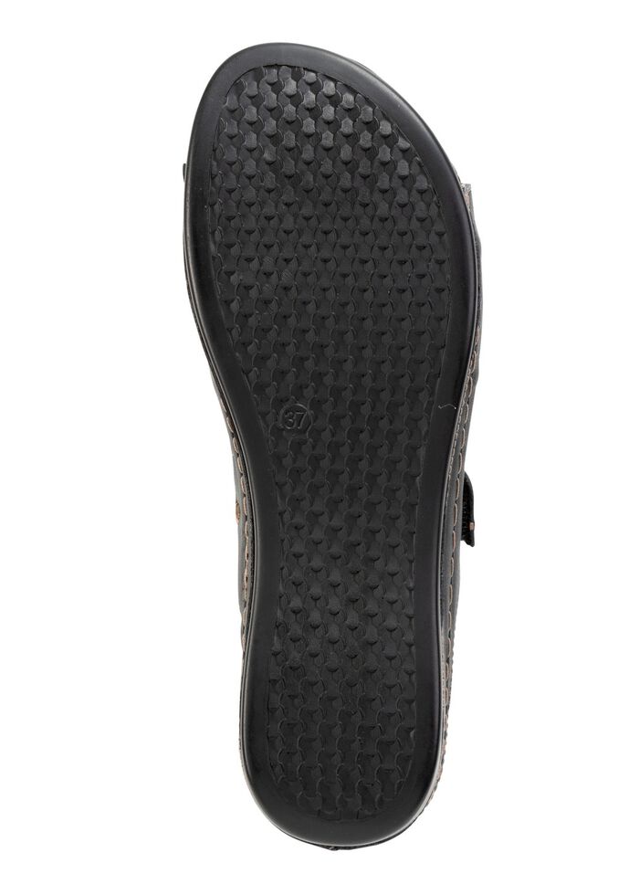 ELENA EDEN Pantolette aus Nappaleder mit Kontrast-Durchz&uuml;gen SCHWARZ