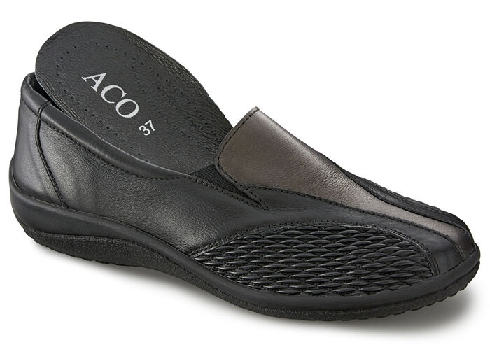 ELENA EDEN, bequeme Damen-Slipper, Weite G, mit herausnehmbarem Fußbett SCHWARZ-BRONZE