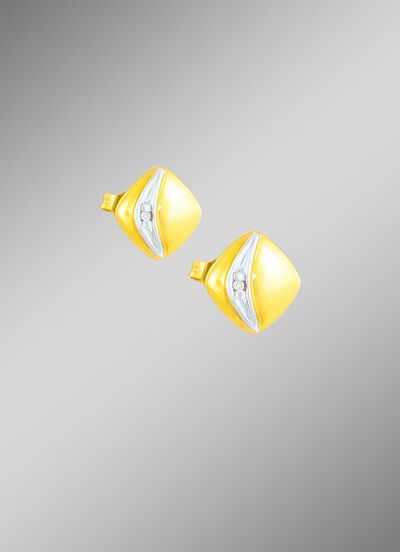 Hochgl&auml;nzende Ohrstecker in Bicolor 