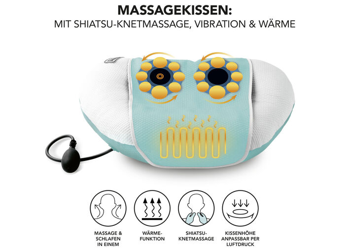Shiatsu-Massagekissen mit Vibration und W&auml;rme 