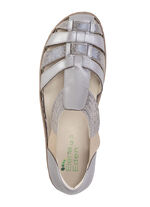 ELENA EDEN Riemchen-Sandale aus Nappaleder und effektvoll geprägtem Veloursleder ANTIKSILBER