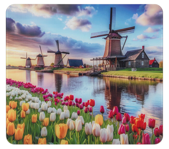 Wandblende aus Glas mit Windmühlen-Motiv 