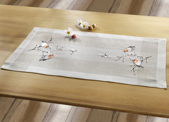 Tisch- und Raumdekoration mit Rotkehlchen-Motiv SEKT-BUNT