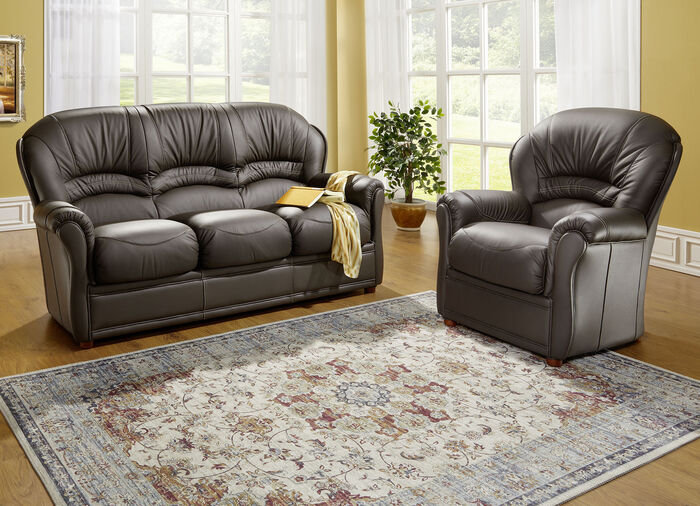 Polstermöbel mit Bezug aus echtem Leder DUNKELBRAUN