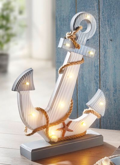 Maritime LED-Dekoration aus Holz 