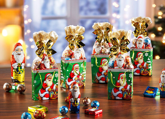 Weihnachtstütchen, 5er-Set, mit süßer Füllung 