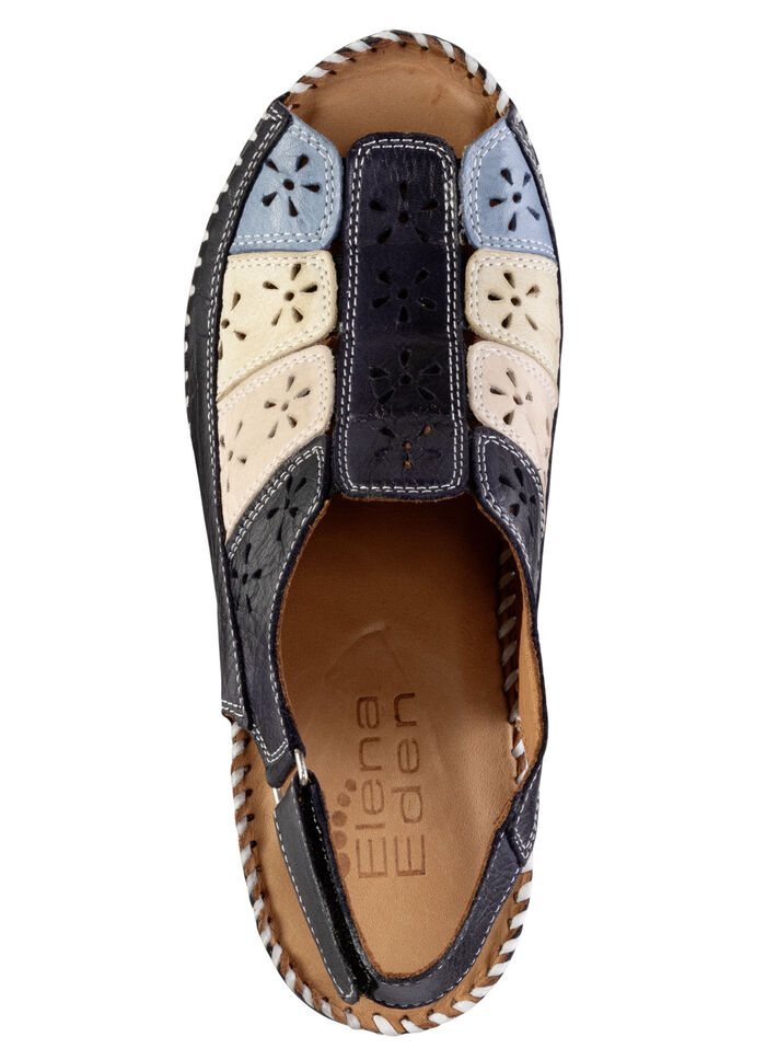 ELENA EDEN Sandalette aus weichem, perforiertem Nappaleder DUNKELBLAU-BUNT