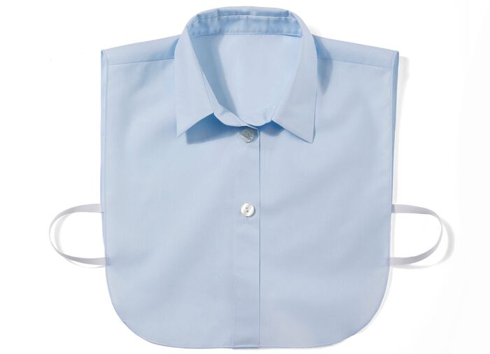 Klaus Modelle, Damen-Blusenkragen, aus feinem Popeline HELLBLAU