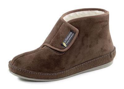 Stiefelette aus Veloursmaterial mit Klettverschluss 