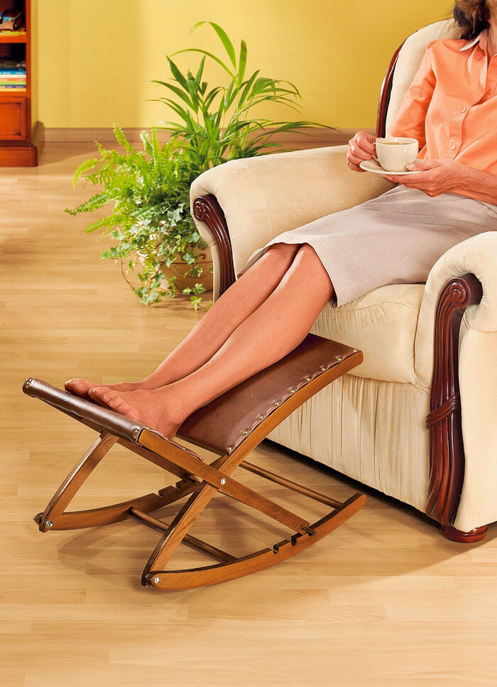 Hochwertige verstellbare Fußschaukel aus Holz BRAUN