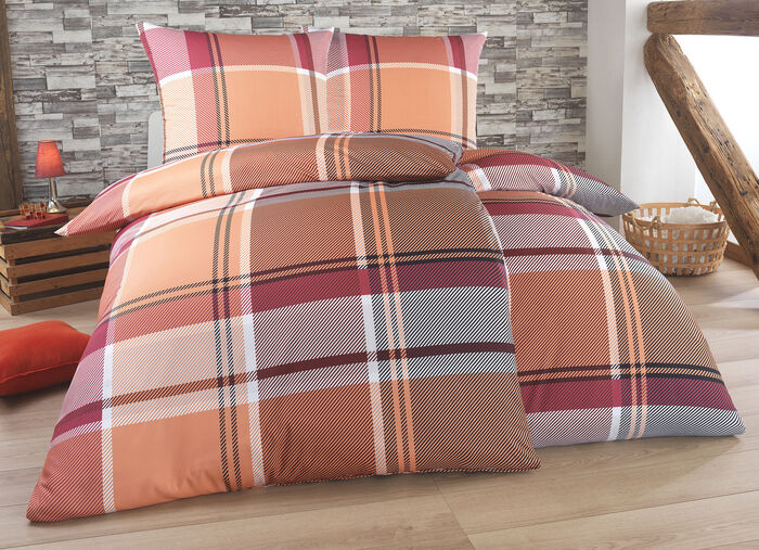 Bettwäsche-Garnitur in Polycotton-Biber-Qualität 