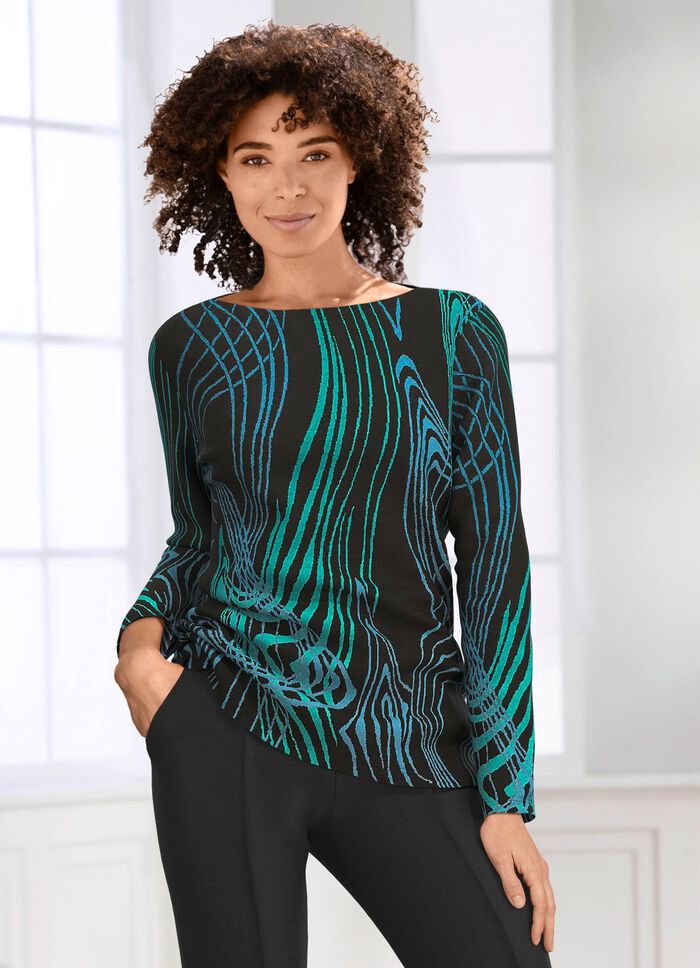 Pullover in Jacquard-Feinstrick 