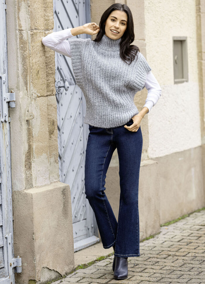 Jeans mit leicht ausgestellter Beinweite DUNKELBLAU