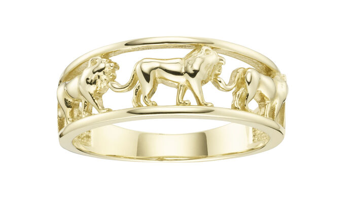 Moderner Löwen-Motiv Damenring 