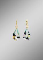 Ohrringe mit Muranoglas in Hellblau- und Goldt&ouml;nen 