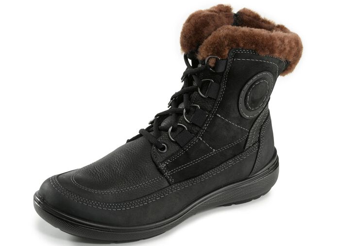 Schn&uuml;r-Booties mit echtem Lammfellfutter 