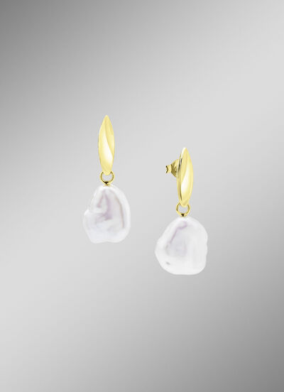 Einzigartige Ohrstecker mit Keshi-Perlen   