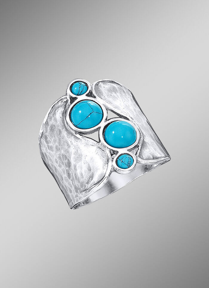 Interessanter Damenring mit Türkis 