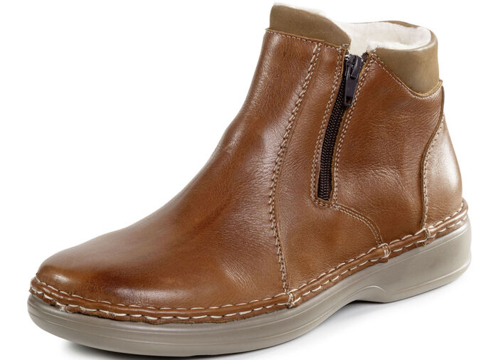 GINO GALANTE, gefütterte Herren-Stiefeletten, Winterschuhe, mit Wolle COGNAC