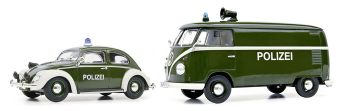 VW-K&auml;fer + VW T1 Kastenwagen, Polizei-Edition von Schuco 