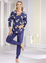 Schlafanzug mit gebogten Bündchenabschlüssen  