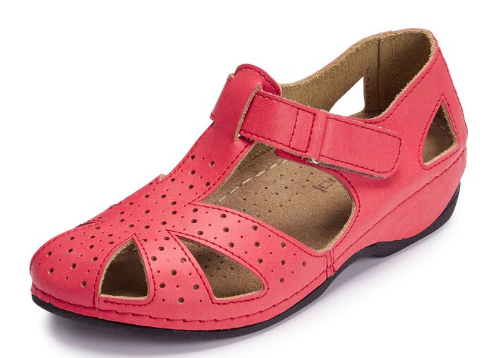 ELENA EDEN, klassische Damen-Sandalen, Weite H, mit Klettverschluss ROT