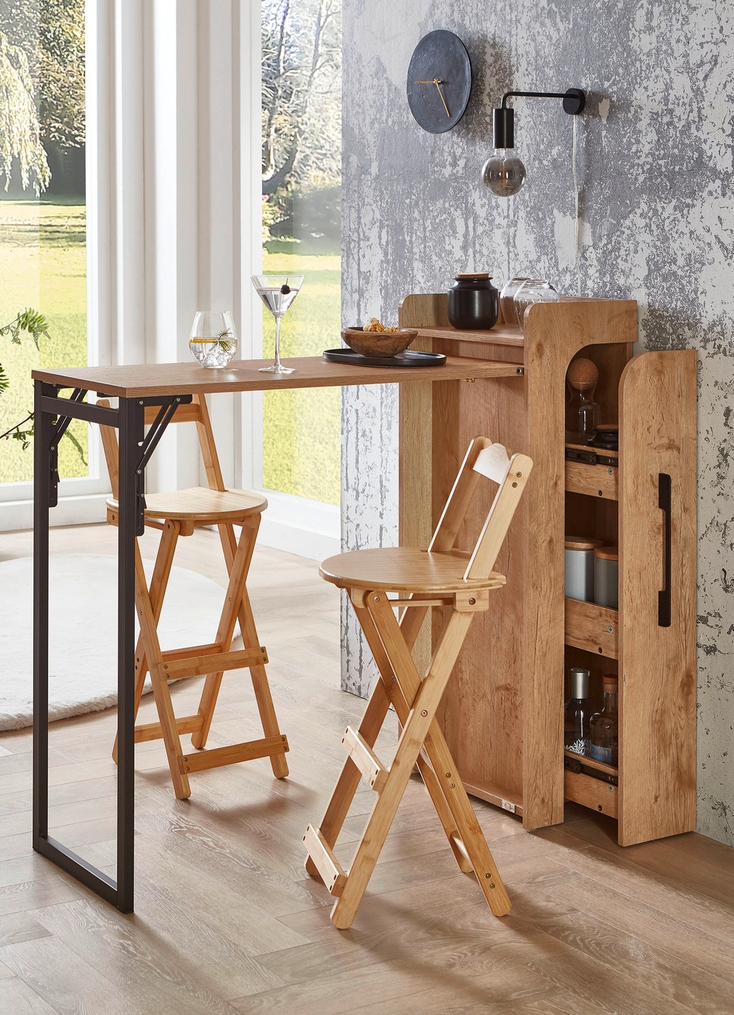 Klapp-Hocker aus Bambus - NATUR