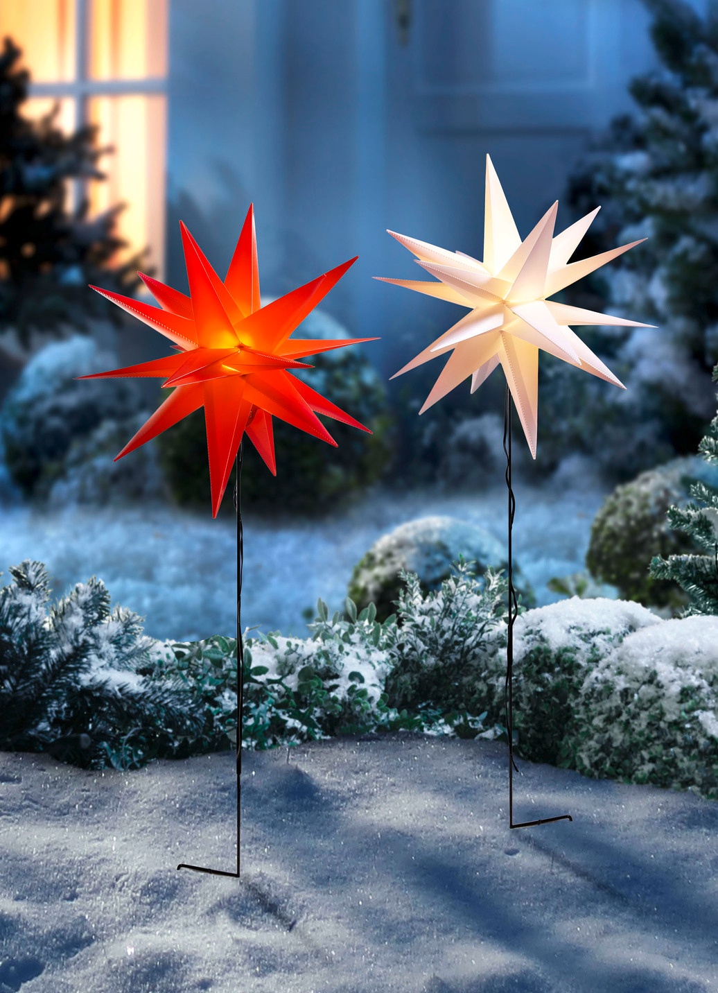 Weihnachtsdeko aussen: Gartenstecker "Stern"